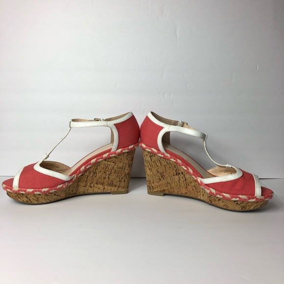 Tommy Hilfiger Summer Peep Toe Cork Wedge Heels - Picture 3 of 8